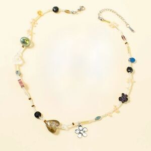 Boho Flower drop necklace #254